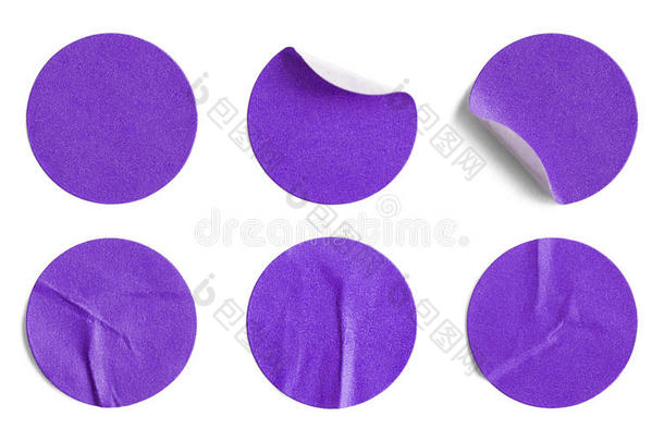 紫色圆形贴纸