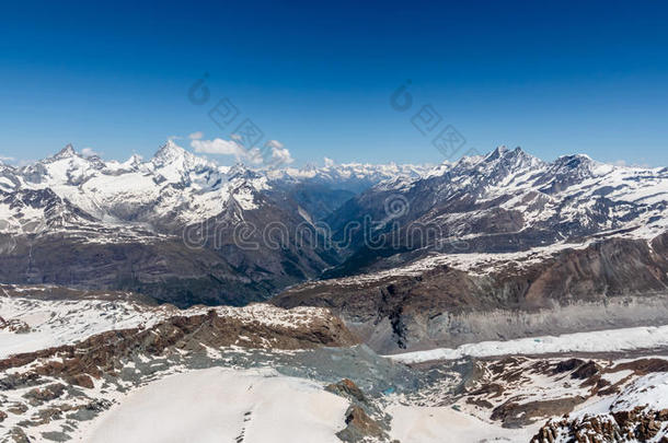 瑞士泽马特阿尔卑斯地区<strong>雪山山脉</strong>景观