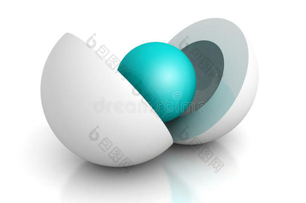 抽象商业概念蓝色中心球体