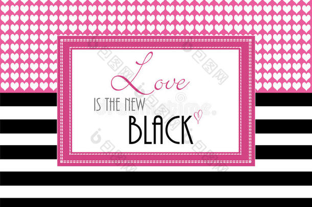 励志格言或爱的问候，爱是新的黑色，墙纸插图