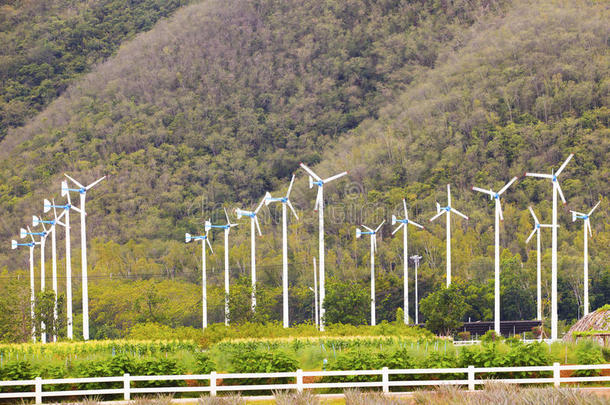 <strong>农庄</strong>生态风电机组景观