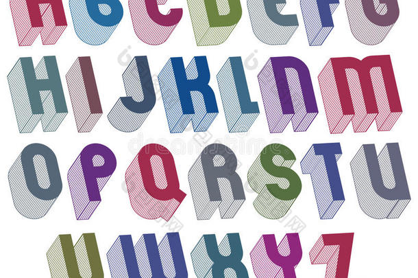 三维字体与良好的风格，简单的形状粗体字母字母疯狂
