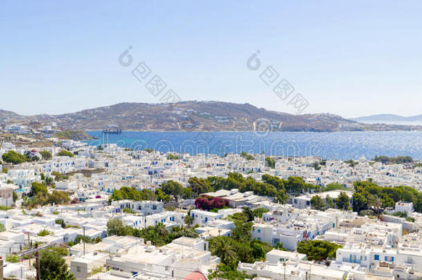 mykonos镇全景