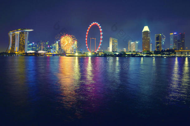 新加坡城市夜景线