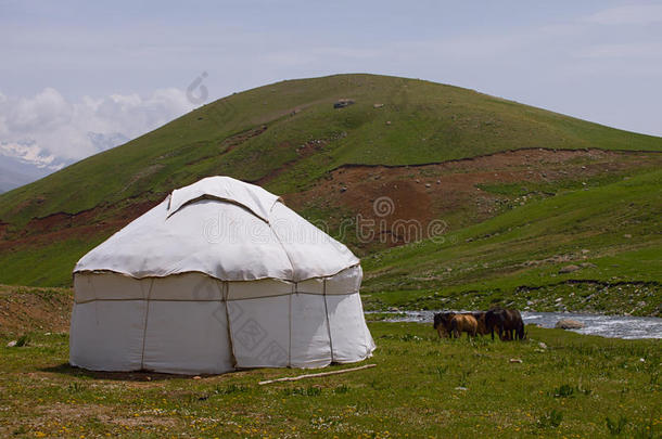 吉尔吉斯斯坦天山真牧人蒙古包
