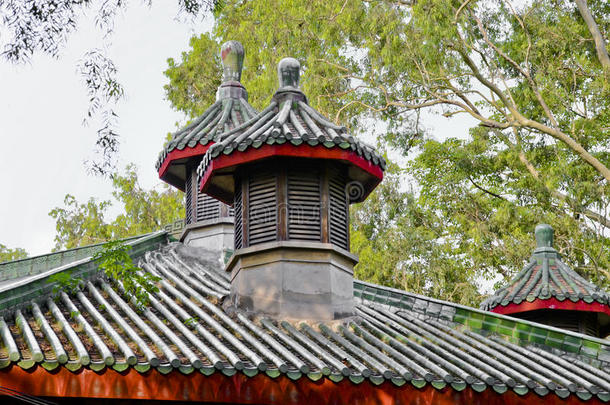 中国园林的历史建筑细节。