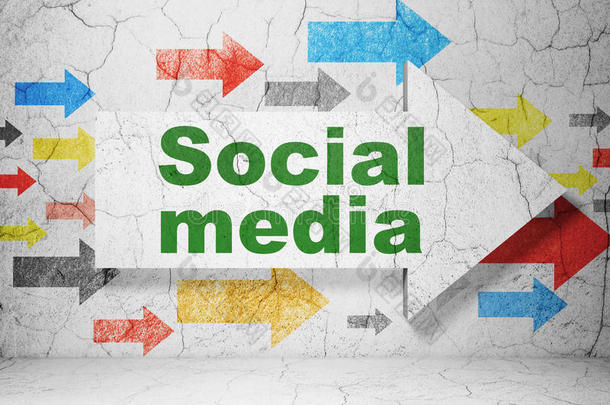社交媒体概念：社交媒体的箭头