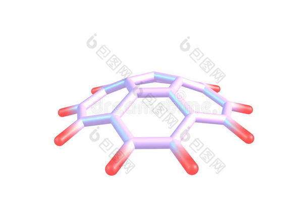 白色上分离的珊瑚花分子