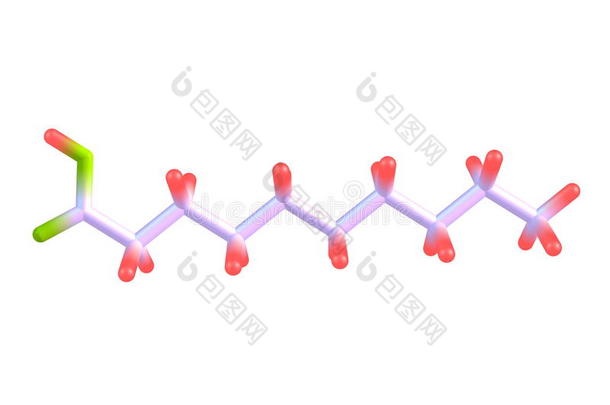 癸酸（癸酸）分子分离于白色