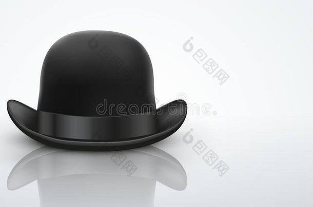 浅背景黑色圆顶礼帽
