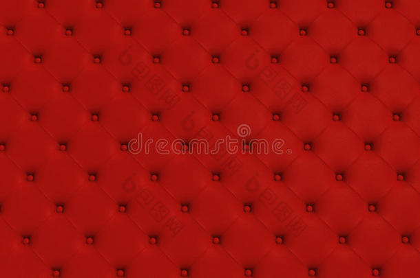 真皮绗缝沙发的红色质感