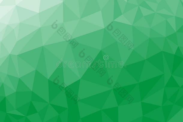 绿色抽象几何皱褶三角形低多边形矢量插图图形背景
