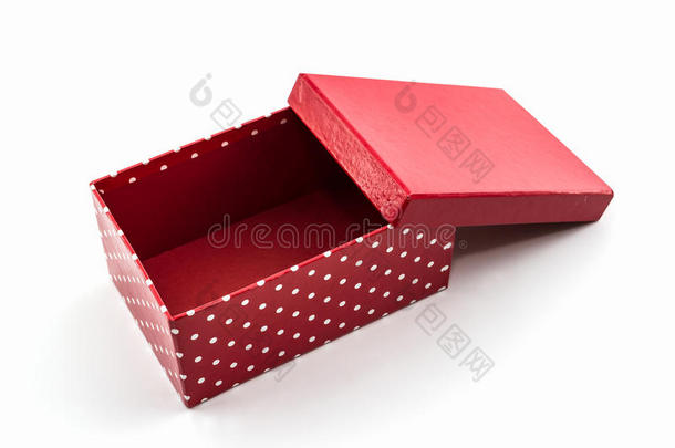 红色圆点盒，带裁剪路径。
