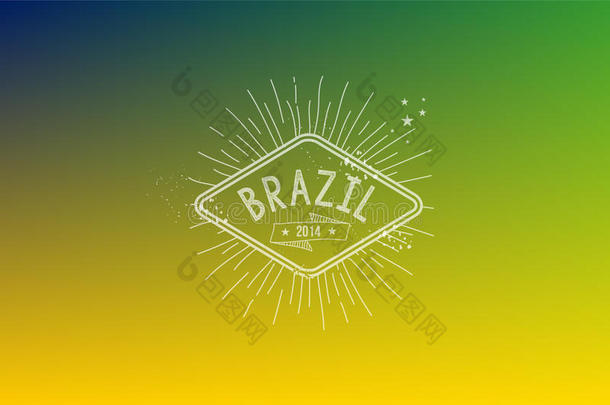 巴西2014年份葡萄酒标签模糊背景