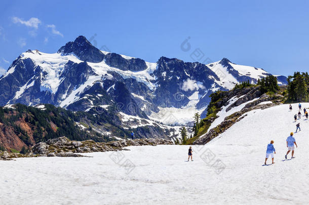 徒步<strong>雪原</strong>艺术家点冰川舒克山华盛顿