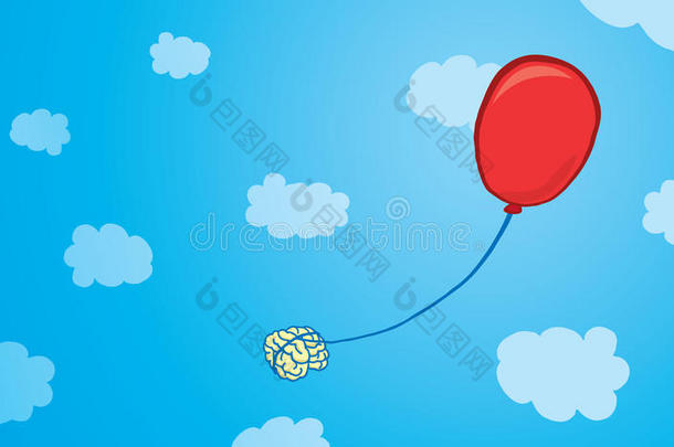 大脑漂浮在气球上