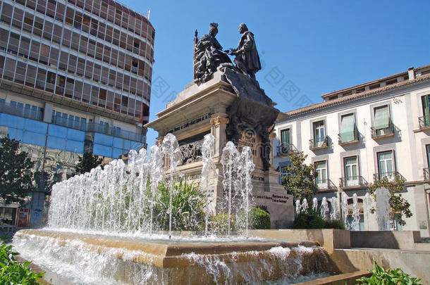 哥伦布和伊莎贝拉女王，格拉纳达的纪念碑