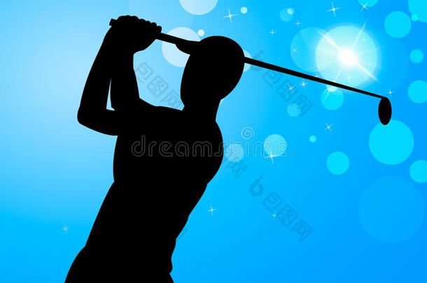 高尔夫挥杆代表高尔夫运动和高尔夫俱乐部