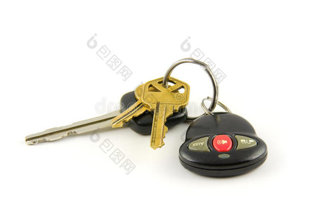 带钥匙链报警发射器的汽车和房屋钥匙