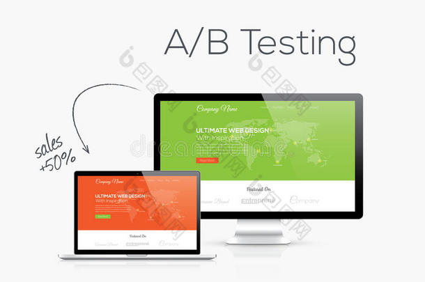 网站设计向量图示中的a/b测试优化