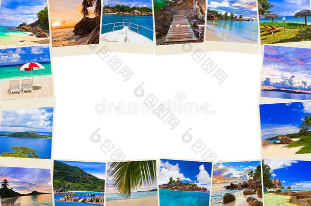 由马尔代夫夏季海滩图片制成的框架