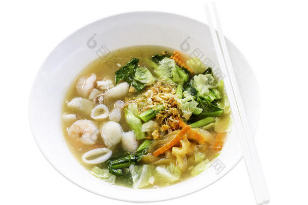 海鲜浓汤面-泰国菜