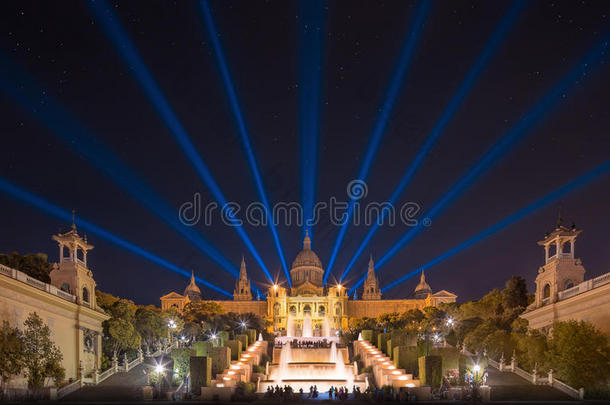 巴塞罗那魔法喷泉夜景