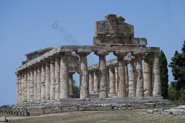 雅典娜神庙，帕斯图姆遗址，意大利