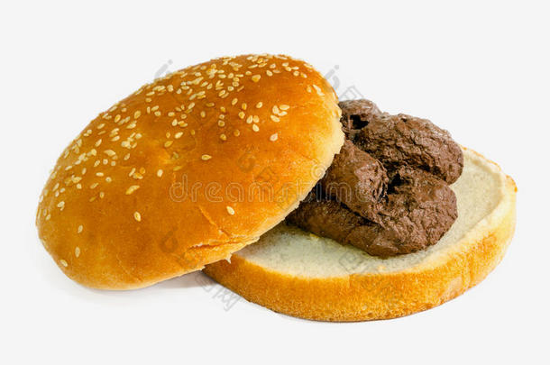 大的面包棕色的发髻汉堡