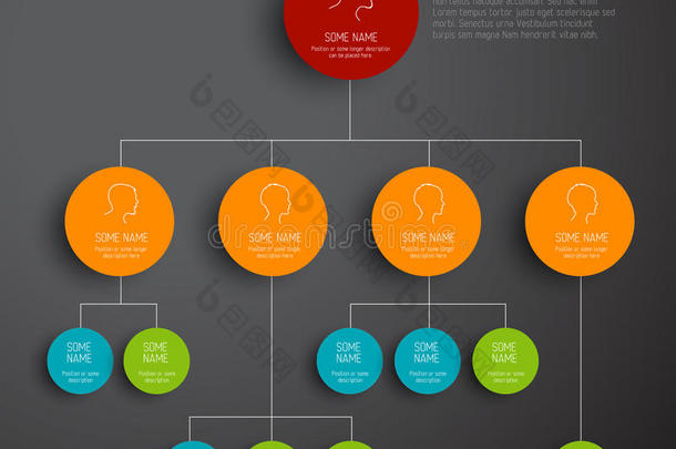 矢量现代简单组织结构图模板