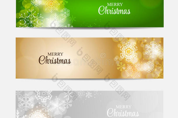 圣诞雪花网站标题和横幅集