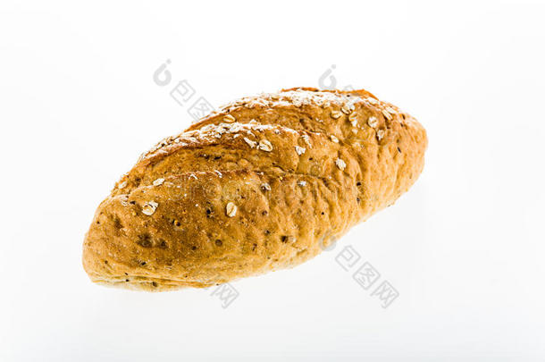 白底黄金面包