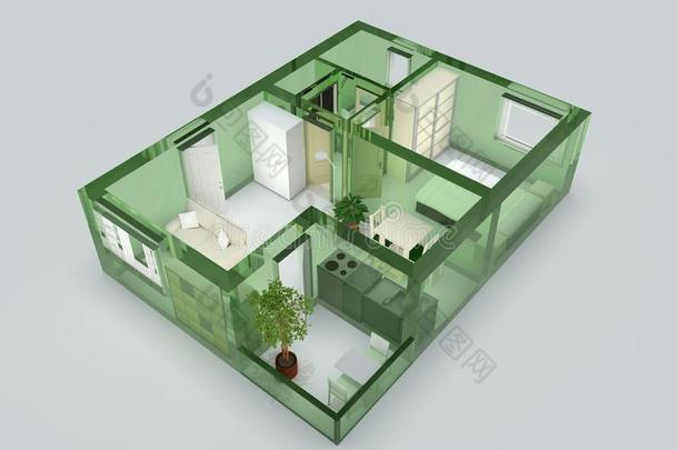 绿色玻璃公寓