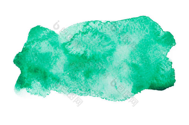 绿色彩色抽象手绘水彩画