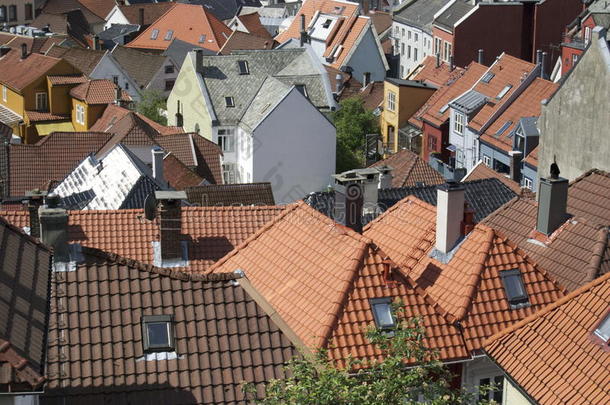 卑尔根城市欧洲房子房屋
