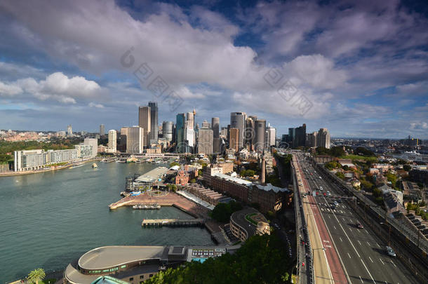 悉尼港商业中心景观。一