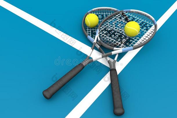 网球和球拍-库存图片-库存图片