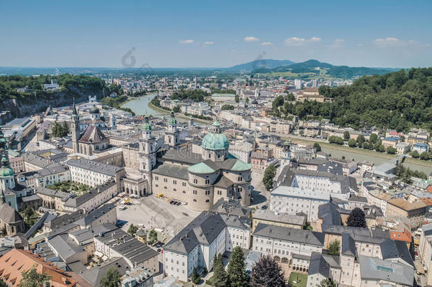 萨尔茨堡城堡（festung hohenzalsb）的萨尔茨堡全景