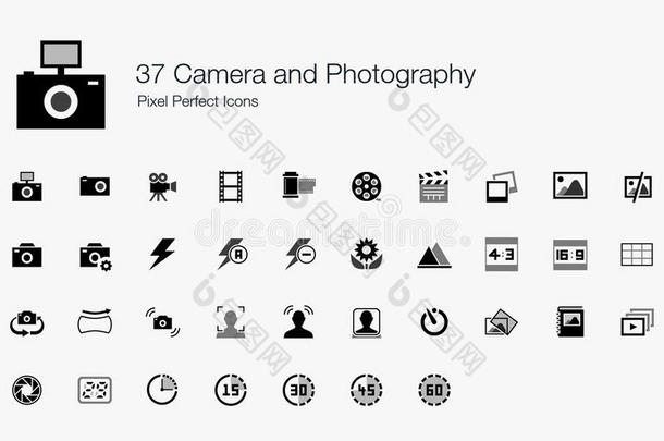 37个照相机摄影像素完美图标