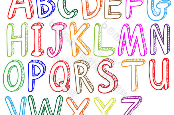 五颜六色的字母字体样式