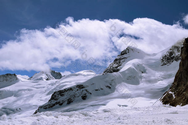 瑞士阿尔卑斯山。从少女峰（jungfraujoch）俯瞰（欧洲之巅）