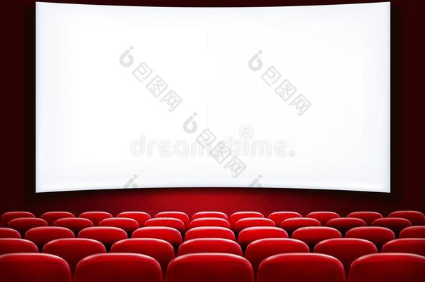 一排排红色的电影院或剧院座位