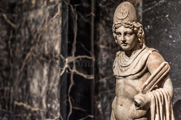 意大利的蓖麻或波卢斯大理石雕像