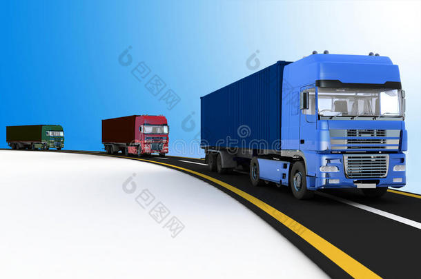 高<strong>速</strong>公路上的卡车。<strong>物流</strong>、交货和运输的概念