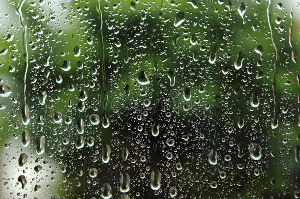 雨滴滴滴在玻璃上