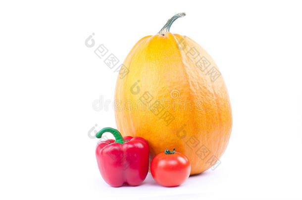 南瓜，红辣椒和西红柿
