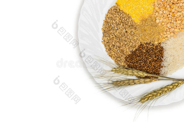 谷物-玉米，小麦，荞麦，小米，黑麦，大米和豌豆