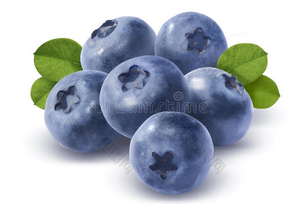 白色背景的一大串<strong>蓝莓</strong>