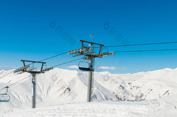 冬季滑雪场的滑雪场