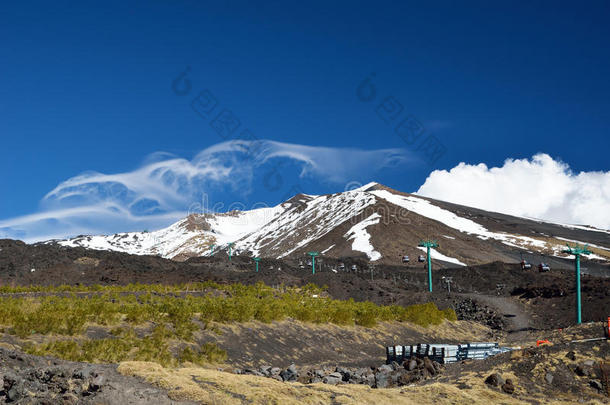 埃特纳山早春景色